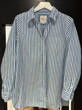 Forever21 Striped Poplin Button Down Shirt